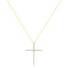 10K Yellow Gold 2.0 Cttw Round Brilliant Cut Diamond Cross Pendant Necklace with Box Chain (J-K Color, I2-I3 Clarity) - 18"