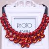 [Red Flower] Women Acrylic False Collar Removable Fake Collar Choker Necklace