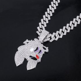 Jewelry Fashion Magic Hat Rabbit Head Pendant Necklace High-grade Cuban Chain (Option: Silver)