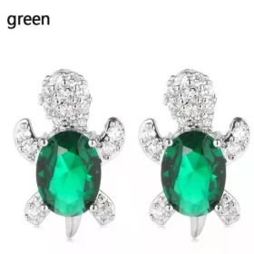 Cute Little Animal Niche Design Earrings Jewelry Stud Earrings (Option: Green)