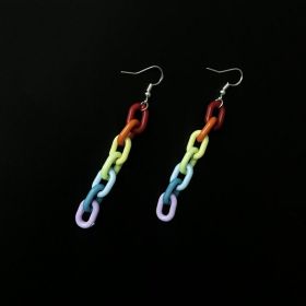 Vintage Rainbow Buckle Acrylic Plastic Chain (Option: A)