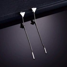 ALong Earrings Female Tassel Earrings Triangle Earrings Small Earrings (Option: Silver)