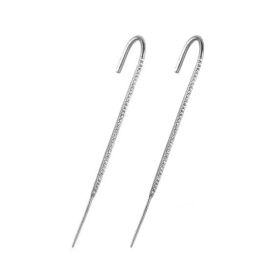 Glistening Ear Wrap Crawler Zircon Earrings Piercing Earrings Premium Earrings (Option: A-Silver-A pair)