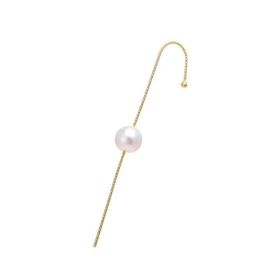 Glistening Ear Wrap Crawler Zircon Earrings Piercing Earrings Premium Earrings (Option: B-Gold-Single)