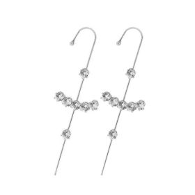Glistening Ear Wrap Crawler Zircon Earrings Piercing Earrings Premium Earrings (Option: C-Silver-A pair)