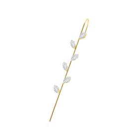 Glistening Ear Wrap Crawler Zircon Earrings Piercing Earrings Premium Earrings (Option: E-Gold-Single)