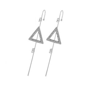 Glistening Ear Wrap Crawler Zircon Earrings Piercing Earrings Premium Earrings (Option: I-Silver-A pair)