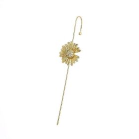 Glistening Ear Wrap Crawler Zircon Earrings Piercing Earrings Premium Earrings (Option: O-Gold-Single)