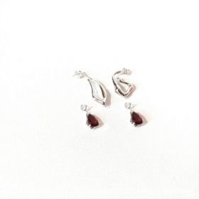 Long Style Design Earrings Female Ruby Earrings (Option: B)
