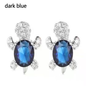 Cute Little Animal Niche Design Earrings Jewelry Stud Earrings (Option: Dark Blue)