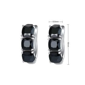 Copper Plated Zircon Women's Earrings All-match Fashion Eardrops (Option: Black)