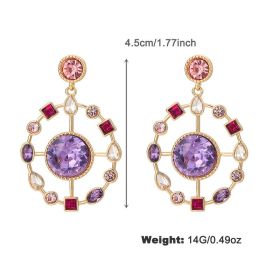 Fashion Colorful Rhinestone Special-shaped Earrings (Option: NCE05369color)