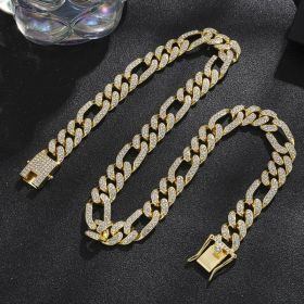 Diamond Men's Hip Hop Style Chunky Necklace (Option: Irregular Golden 20inch)