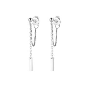 Women's Tassel Simple Stud Earrings (Option: 1pair-925silver)