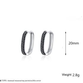 French-style Black Zircon Earrings (Option: Black)