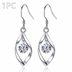 Zircon Reduction Silver Earrings (Option: Platinum-1PC)