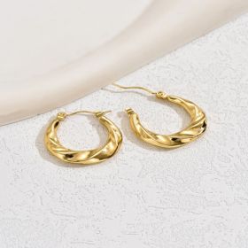 A Pair Of Light Luxury And Gorgeous Temperament, Versatile And Set With Zircon Copper Earrings, Metallic Copper Material Gift (Option: defaulttitle)