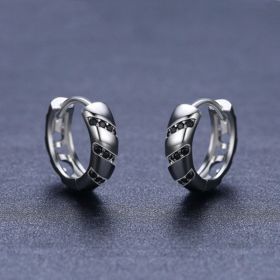 European And American Retro Women's Round Earrings Beautiful Temperament Copper (Option: Black)