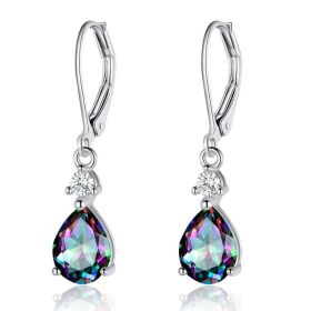 Light Luxury Water Drop Copper Zircon Earrings Female Temperament High Sense (Option: Style 9-Copper Inlaid Zircon)