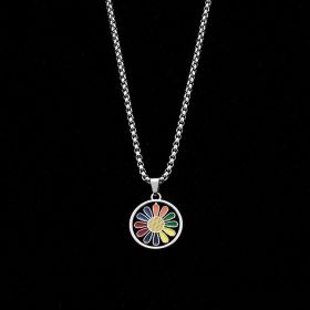 Simple Necklace Hip-hop Cool Letter Long Pendant Jewelry (Option: Round)