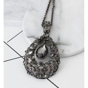 Korean Pendant All-match Accessories Ornament Sweater Chain (Option: Gray)