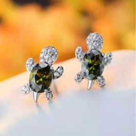 Cute Little Animal Niche Design Earrings Jewelry Stud Earrings (Option: Olive Green)