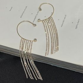 Fashionable And Simple Long Tassel Earrings (Option: Gold one pair)