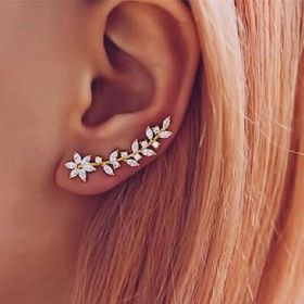 European And American Style Internet Celebrity Earring With Same Kind Full Diamond Flower Earrings For Women (Option: E2330 Gold)