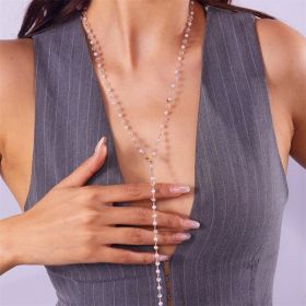 European And American Color Artificial Crystal Necklace Women's Temperament (Option: 8 Pearl White)
