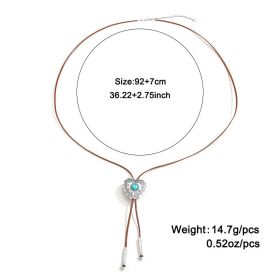 European And American Retro Turquoise Cross Necklace (Option: Style 2)