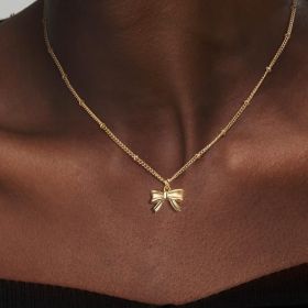 Bow Necklace Female Personality Golden Clavicle Chain Fashion All-match (Option: Style 4)
