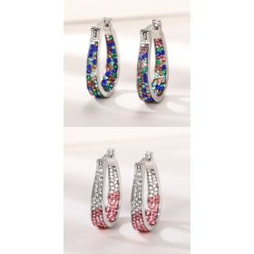European And American Colorful Ear Clip Fashion Diamond Women's Earrings (Option: E302 and E2092)