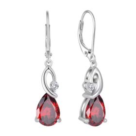 Light Luxury Water Drop Copper Zircon Earrings Female Temperament High Sense (Option: Silver-Copper Inlaid Zircon)