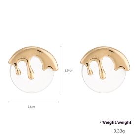 Liquid Metal Resin Stud Earrings Female Irregular (Option: DNXE07250color)