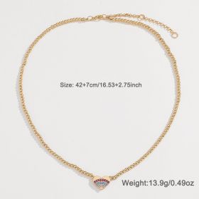 Original Design Love Colorful Crystals Necklace And Earrings Suite (Option: DNCN04915color)