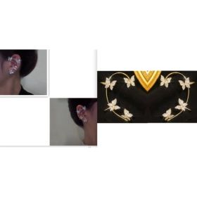 Fashion Earring Butterfly Ear Clip And Ear Hook Jewelry (Option: Set1)
