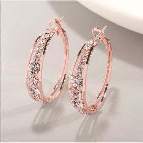 European And American Air Drill Mosaic Women's Earrings (Option: Rose Gold)