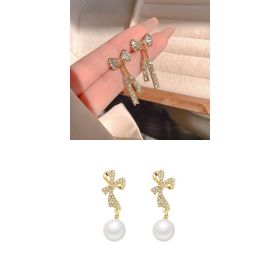 INS Butterfly Earrings With Rhinestones Fashion Temperament Jewelry (Option: Suit)