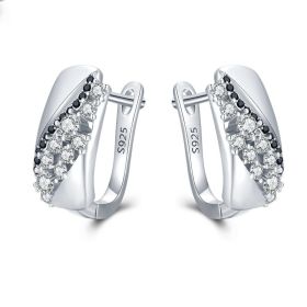 Refined Stylish And Versatile Stud Earrings Copper (Option: Black)
