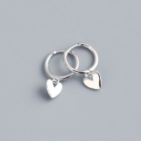 Love Heart Earrings Premium Temperament Earrings Jewelry (Option: Silver)