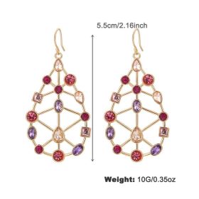 Fashion Colorful Rhinestone Special-shaped Earrings (Option: NCE05361color)
