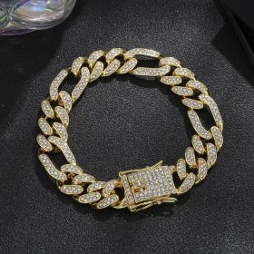 Diamond Men's Hip Hop Style Chunky Necklace (Option: Irregular Gold 8inch)