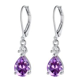 Light Luxury Water Drop Copper Zircon Earrings Female Temperament High Sense (Option: Style 1-Copper Inlaid Zircon)