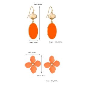 Colorful Flower Stud Earrings European And American Summer High Sense (Option: Suit)
