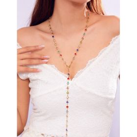 European And American Color Artificial Crystal Necklace Women's Temperament (Option: 20 Love Colorful Crystals)