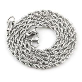 1pc Stainless Steel Twist Chain Necklace,Daily Wear Essential,Ideal Gift For Jewelry Enthusiasts And Crafters (Option: Silvery)