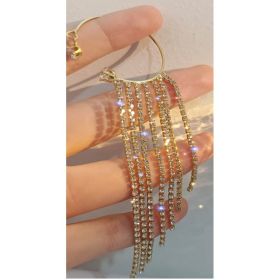 Fashionable And Simple Long Tassel Earrings (Option: New Gold Right)