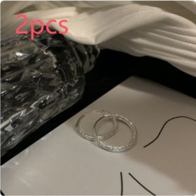 925 Sterling Silver Is Like A Star River Ear Ring Shiny Earring Ear Clip (Option: Silver-2PCS)