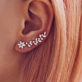 European And American Style Internet Celebrity Earring With Same Kind Full Diamond Flower Earrings For Women (Option: E2331 Rose Gold)