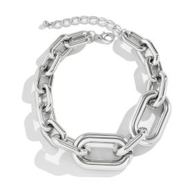 Necklaces For Women, Silver Chain Necklace Chunky,Necklace Link Chain Choker Vintage Heavy Metal Thick Chain (Option: Silver)